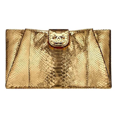 chanel metallic python clutch|chanel python bag.